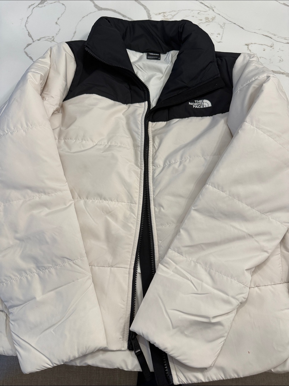 The North Face Women's White & Black Puffer Jacket